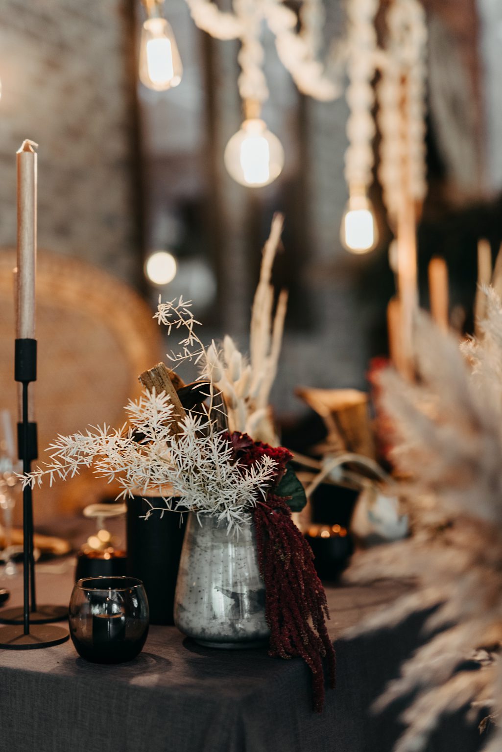 Dark moody wedding decor - 1